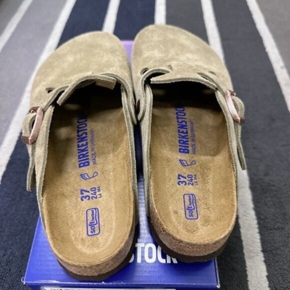 Birkenstock Boston Taupe Suede Clog Sandal - Picture 4 of 4